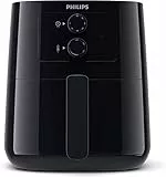 Philips Essential Airfryer Friggitrice Ad Aria - Capienza Da 4,1 L, Friggitrice Senza Olio, Tecnologia Rapid Air, App NutriU Recipe, Timer E Controllo Della Temperatura, Nero (HD9200/90)
