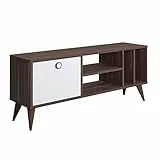 Amazon Movian - Tavolino da TV 120 x 30 x 49 cm, colore noce-bianco