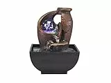 BEPER P201UTP201 Fontana Zen Anfora con Luce Led Rilassante - Fontana Zen da Interno, Resina/Nero, Piccola