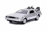 Jada - 30541 - Ritorno al Futuro Parte 2 Modello Auto Delorean DmC Macchina del Tempo 1/32 Metallo DieCast Back To The Future BTTF - Grigia - 13cm