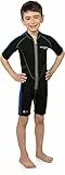 Cressi Lido Jr Shorty Wetsuit, Muta, 2 mm Unisex – Bambino, Nero/Blu, Anni 8/9