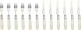 BUGATTI, ALCAM-S4280, Set di Posate da Dolce Aladdin, 12 pz, in Acciaio Inox e ABS, 36 x 26 x 4 cm, Avorio (Elfenbein)