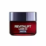 L'Oréal Paris Crema Viso Notte Revitalift Laser X3, Azione Antirughe e Anti-Età, Pelle Ridensificata e e Rinforzata, Con Acido Ialuronico, Vitamina C e Pro-Retinolo, 50 ml