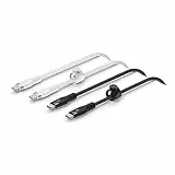 Belkin BoostCharge Pro Flex Cavo intrecciato da USB Type C a USB C, ricarica rapida PD, certificato USB-IF per iPhone 15, Galaxy S23, Pixel, iPad, MacBook e altri, 1 m, confezione da 2, nero/bianco