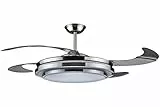 DCG Ventilatore da soffitto 4 pale a scomparsa richiudibili VECRD47TL con luce, telecomando, inversione senso di rotazione. Diametro: 107cm