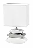 Honsel 53581Liner Lampada da tavolo, Bianco/Argento, 29 x 17 x 10 cm