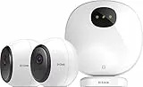 D-Link DCS-2802KT-EU Kit Telecamere di Sicurezza Wifi, Alimentate a Batteria, HD, Visione Notturna, 2 Telecamere, Funziona con Alexa