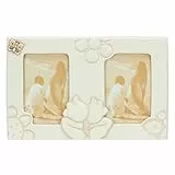 THUN - Portafoto Doppio - Linea Elegance - Arredare La Casa, Portafoto e Cornici - Ceramica, Telaio in Legno di Pino - 33x2,1x26 cm h