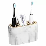 Shinowa Porta Spazzolino da Denti in Resina, 3 Slots Organizzatore per Spazzolino Dentifricio Rasoio Detergente Facciale, Organizer da Bagno, Porta Spazzolini Elettrici - Bianco
