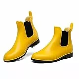 DREAM PAIRS Stivali da Pioggia Uomo Donna Chelsea Wellington Rain Boots Impermeabili Stivaletti Elastico Outdoor Ankle Boot SDRB2201W-E Giallo Size 39 EU