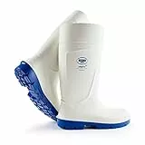 Stivali di Sicurezza di qualità progettati per l'industria Alimentare, Punta d'Acciaio, Facile Pulizia y disinfettare, Suola incl. per Piedi asciutti, Alto Comfort Indossando, Bianco, EU 41