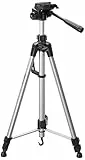 Amazon Basics Treppiede binoculare da 152 cm, per telecamera, leggero, con DSLR e custodia, Nero