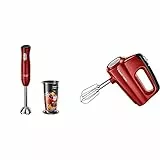 Russell Hobbs Desire Frullatore Ad Immersione, 500 W, 2 Velocita', Rosso & Desire Sbattitore, 350 W, Plastica, 5 Velocita', Rosso