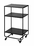 Yamazaki Casa 3-Tier Rolling Storage Utility Cucina/Bagno | Acciaio | Carrelli di rotolamento, Lega, Black, Taglia Unica