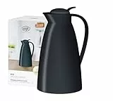 alfi ECO 1,0l,velvet black mat,caraffa thermos con igienico inserto in vetro temprato in plastica,chiusura a vite con pulsante,usabile con una sola mano,ottima come caraffa da caffè e da tè,senza BPA