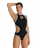 arena One Big Logo Costume Intero Donna, Costume da Bagno ad Asciugatura Rapida, Costume da Bagno Sportivo in Tessuto arena MaxLife Eco con Massima Resistenza al Cloro e Protezione UV UPF 50+
