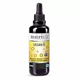 Nutriva Vegan E, Integratore Alimentare a base di Vitamina E da fonti vegetali. Protegge dagli effetti dello stress ossidativo. Integratore in gocce, 30 ml. 100% Naturale, Vegano