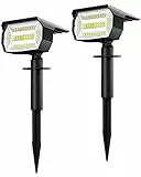 48 LED Faretto da Esterno [2022 Nuova versione Pro] Lampade Solari da Giardino 3 Livelli di Luminosità,Luci a Energia Solare,per Cortile, Vialetto, Patio, Alberi (2 pacchi)
