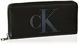 Calvin Klein Jeans Cerniera scolpita Intorno Mono, Accessori da Viaggio-Portafoglio bi-Fold Donna, Nero, Taglia Unica