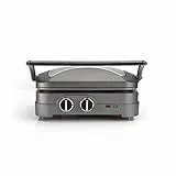Cuisinart GR47E Bistecchiera con Piastre Antiaderenti Intercambiabili, Multifunzione, Griglia Chiusa o Aperta, Temperatura Fino a 240°C, Vassoio Raccogli Olii Integrato