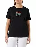 Champion Legacy American Classics Colored Multi-Logo S/S T-Shirt, Nero, L Donna