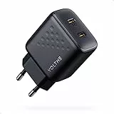VOLTME Caricatore USB C Doppio Porta 35W Nero, Caricatore Tipo C Rapido GaN PD 3.0 & PPS, Spina USB C Ricarica Rapida Presa USB C Adattatore per iPhone 14/13/12, Ipad, Macbook Air, Galaxy S21