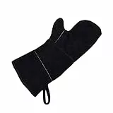 BESTONZON Guanti da Forno Extreme calore resistente al fuoco guanti in pelle perfetta per camino forno griglia di BBQ Pot Holder