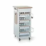Foppapedretti Bistrot Carrello Cucina, Bianco naturale