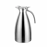 LANTING Caraffa Termica,Thermos 2 Litri,in Acciaio Inox 304 brocca/Thermos a Doppia Parete, isolata sotto Vuoto,per tè o caffè, Chiusura a Pressione, Mantiene Le Bevande Fredde e Calde per 24 Ore.