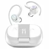 Csasan Cuffie Bluetooth Sport, Auricolari Bluetooth 5.3 con HD Mic CVC8.0 Cancellazione Rumore, 48 Ore Cuffie Wireless In Ear Bassi Profondi, Cuffie Senza Fili IPX7 Impermeabile, Bianco/2023