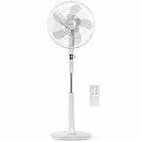 Pro Breeze Ventilatore a Piantana DC 40 cm a Doppie Lame. Potente e a Basso Consumo, Telecomando e display a LED. 26 velocità, 3 modalità operative, oscillazione a 90°