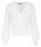 GRACE KARIN Maglia Casual Donna Maniche Lunghe Tinta Unita Bottoni Bianco S