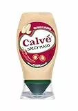 Calvé Maionese Spicy Mayo, Formato 250 ml, Maionese con Aggiunta di Paprica e Pepe di Cayenna, Salsa Piccante e Speziata, Ideale per Sushi, Pokè e Fritti, Bottiglia 100% Riciclata