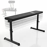Physionics® Panca Piatta - Altezza Regolabile in 5 Livelli, 103x47x44-57cm, Telaio in Acciaio, Cuscino Imbottito, Carico 200kg - Panca per Sollevamento Pesi, Piana, da Allenamento, Fitness, Palestra