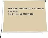 Megashopitalia Telo di Ricambio per Tenda da Sole a Caduta Solo Telo - No Struttura (L250xP250cm, Ecrù)