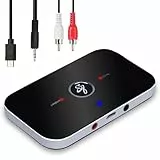 Ozvavzk Trasmettitore Ricevitore Bluetooth 5.0,, 2 in 1 Wireless Mini Adattatore Audio con Uscita 3,5 mm Supporto MP4/TV/PC/Auto/Laptop/Sistema Home Stereo (Nero)