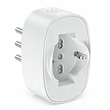 Maxcio Presa Intelligente WiFi (Type L), APP Controllo, Presa Smart WiFi Compatibile con Alexa & Google Home, Misurazione Consumo Energetico, Presa Alexa Italiana con Programma e Timer, 16A 3680W