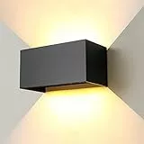 ENCOFT 24W Applique Esterno Interno COB LED, Lampada da Parete IP65 Impermeabile, Luce Bianco Caldo 3000K, in Alluminio Angolo Regolabile, Nero