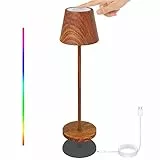 uuffoo Lampada da tavolo dimmerabile a LED ricaricabile per interni ed esterni Lampada da tavolo wireless touch ricarica per camera da letto, lettura, lavoro, bar, ristorante (colore legno)