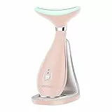 Massager per viso elettrico Antirughe, massaggiatore di bellezza per il viso e il collo, Massager del dispositivo tonificante per il viso, Ricaricabile USB portatile (Rosa)