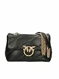 Pinko Love Puff Classic CL Sheep Nappa, Borsa Donna, Z99Q Nero-Antique Gold, U