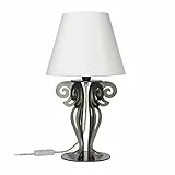 Arti & Mestieri Abat-jour Circeo - Lampada da tavolo piccolo di Design 100% Made in Italy - in Ferro, 24 x 40 cm (Bronzo paralume avorio)