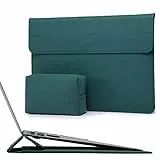HYZUO 13 Pollici Custodie per PC Portatile Borsa con Funzione Stand Compatibile con MacBook Air 13,6 M2 A2681 2022, MacBook Air 13 M1 2021-2018, MacBook Pro 13 M2 M1 2022-2016, XPS 13, Verde Scuro