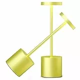 Lampada da Tavolo Senza Fili, LED Ricaricabile 3000 mAh Eye-Protect Lampada da Tavolo , lampada da comodino in metallo alluminio comodino, Adatto camera letto / studio /pranzo (2 giallo limone)
