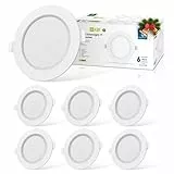 Aigostar Faretti LED da Incasso, led integrati 6 W Equivalenti a 72 W, Faretti da Incasso senza trasformatore, Spot led incasso, Luce naturale 4000K, foro incasso Ф95-100mm (Pacco da 6)