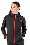 SUNDRIED femminile Softshell tecnico rivestimento casuale del cappotto antivento inverno - con cappuccio caldo elegante - Best per l'inverno (Small, Nero)