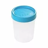 TATAY-Contenitore per alimenti con chiusura a vite, rotonda, 0,4 L, in plastica, 8,5 x 8,5 x 11,5 cm, Plastica, blu, 0.4L