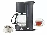 BEPER BC.060 Macchina Caffe Americano 600ml,6 tazze,Caraffa in vetro,Indicatore d’acqua, ABS,Tasto per accensione/spegnimento, Dispositivo anti-goccia,Filtro lavabile, Nero