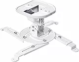 Amazon Basics - Supporto a staffa per proiettore, inclinabile, per soffitto e parete, Capacità 15 kg, Bianco