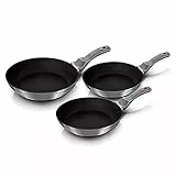BerlingerHaus Moonlight Set di 3. Padelle Induzione 20-24-28cm, Alluminio Forgiato, Antiaderente Ecologico Titanio senza PFOA, Design Elegante, Adatto a Tutti i Fornelli, Piano Vetroceramica, Gas